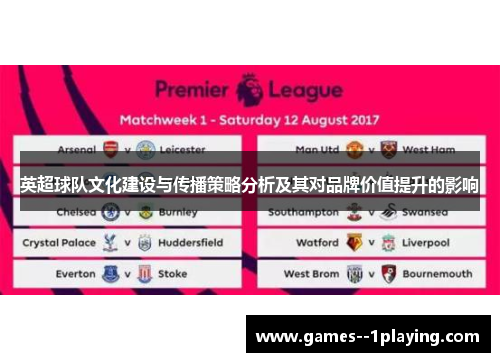 英超球队文化建设与传播策略分析及其对品牌价值提升的影响